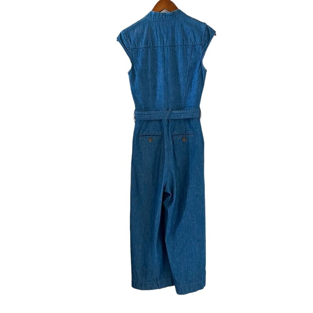 Pilcro & The Letterpress Wide Leg Crop Light Denim Jumpsuit Size 0 - Picture 9 of 16